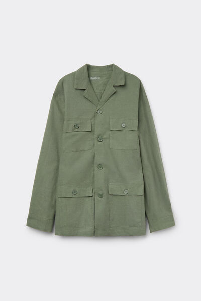 Veste saharienne en lin et coton